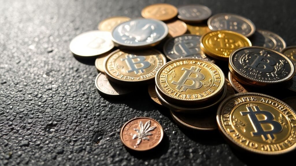 Collection of valuable coins for appraisal.