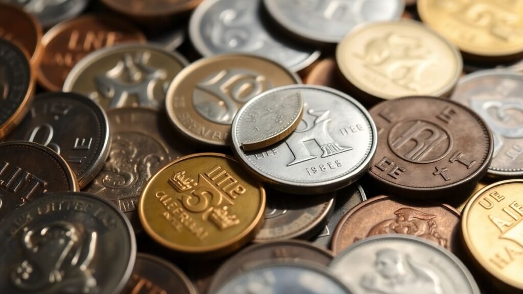 Collection of rare and valuable coins.