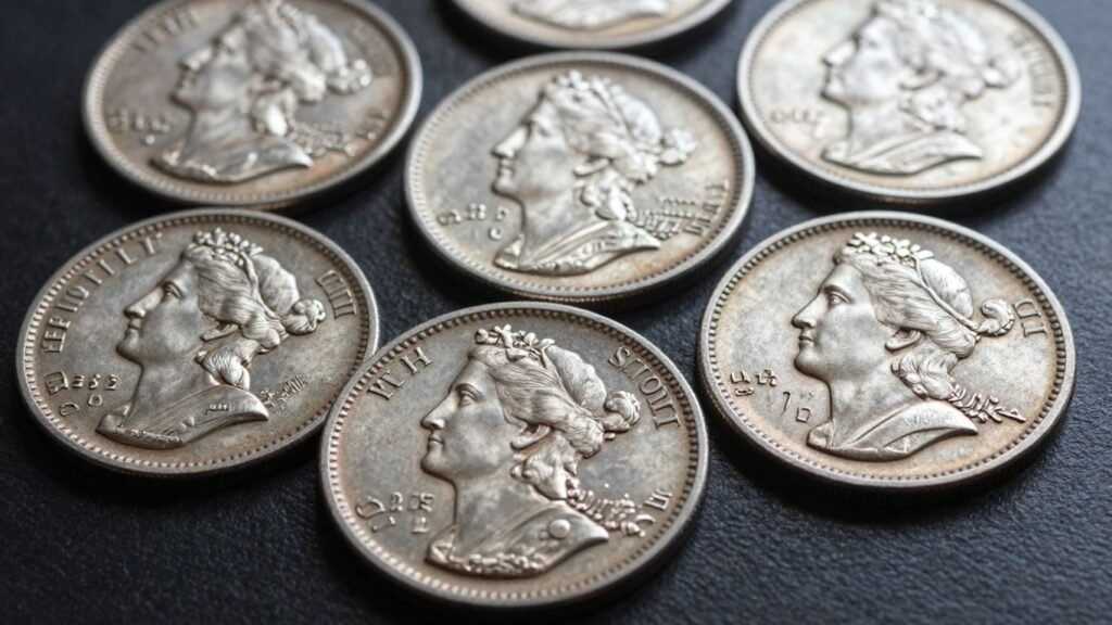 Seated Liberty silver dollars for sale in Austin, TX.