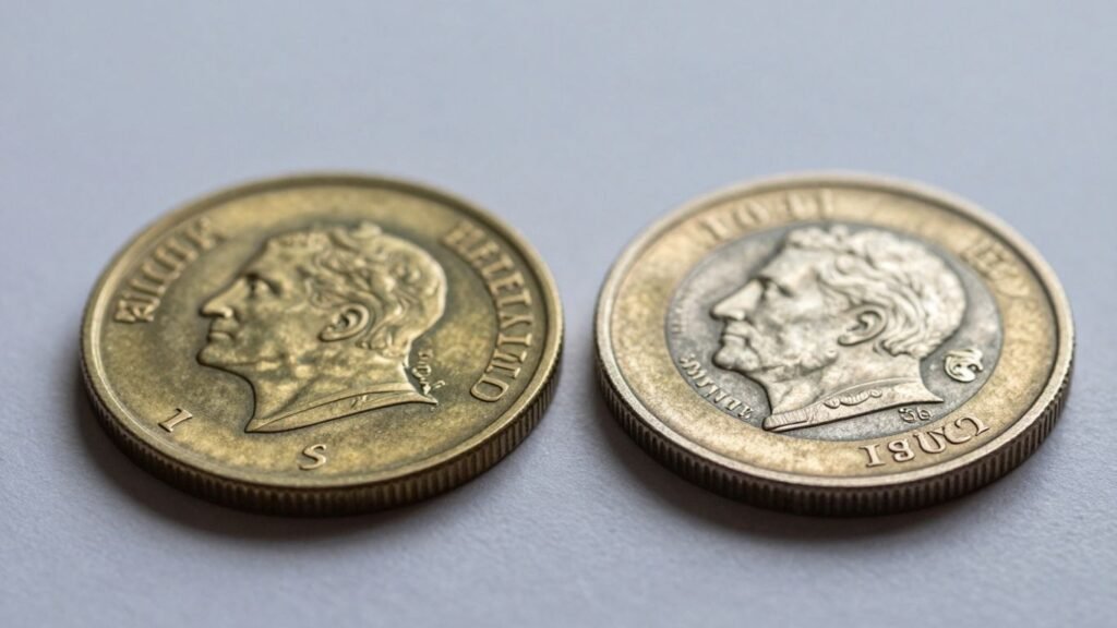 Two graded coins in protective slabs