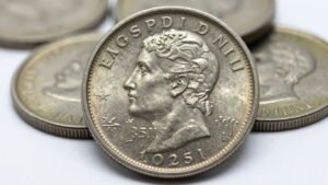 Off-center error coin close-up, Austin coin collecting.