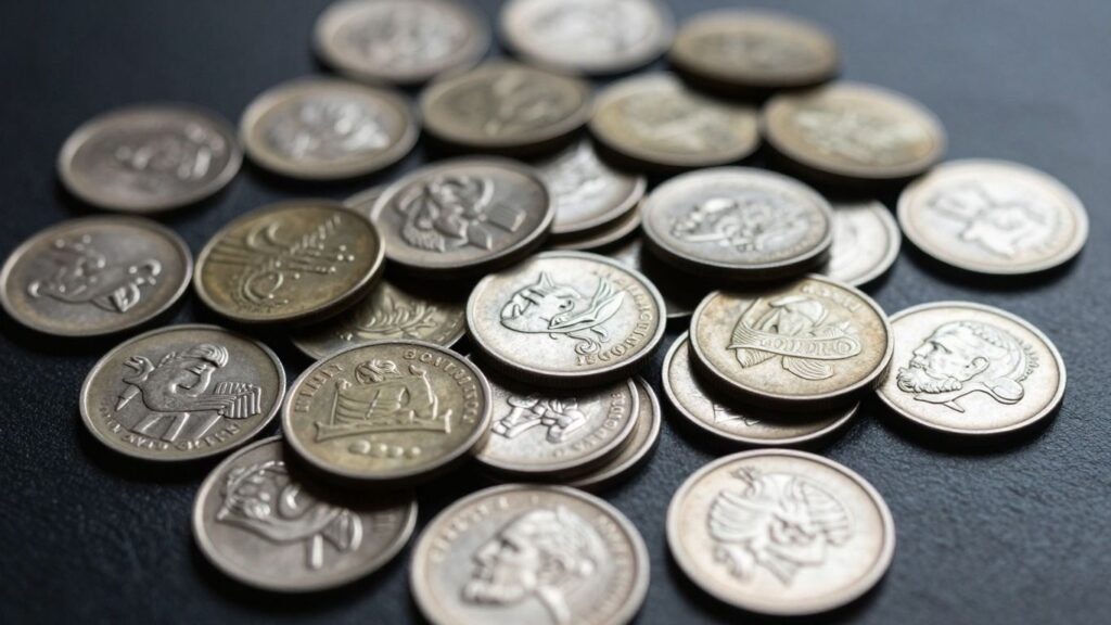 Pile of silver coins for sale in Austin, TX.