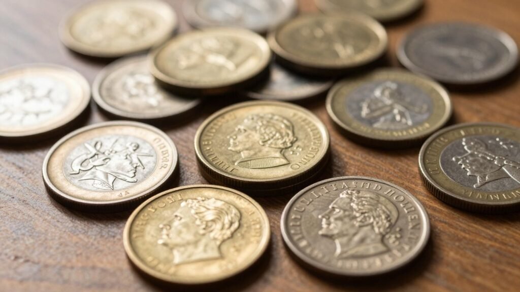 Austin coin dealers and various collectible coins.