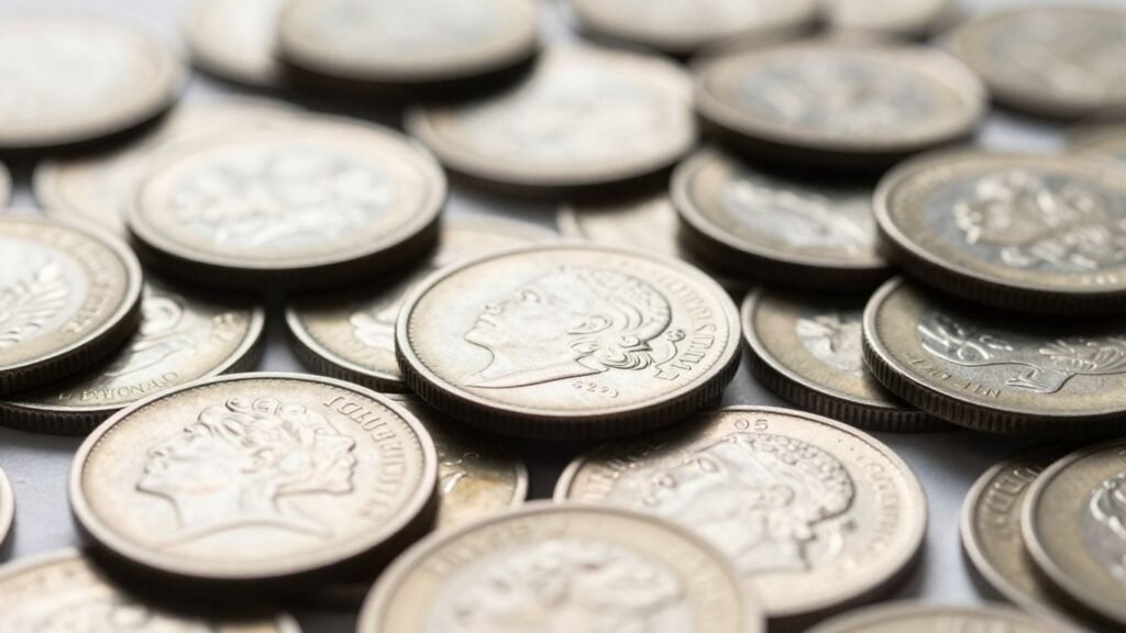 Pile of uncirculated coins