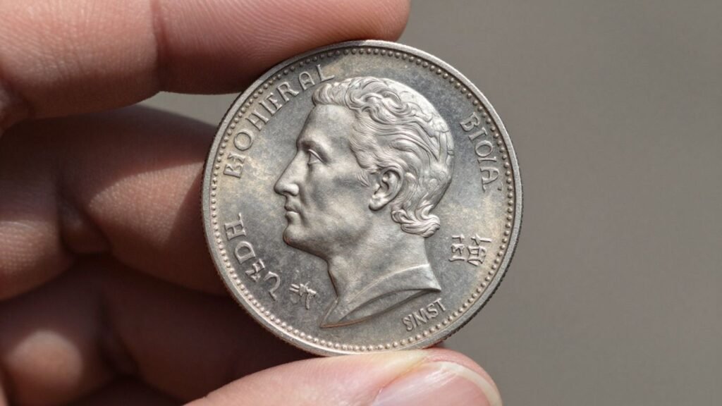 Austin coin buyer holding a valuable silver coin.