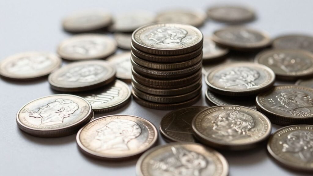 Stack of U.S. coins with 2026 Red Book
