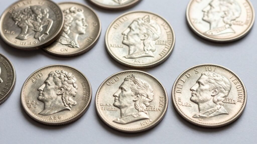 Uncirculated coin sets in protective packaging.